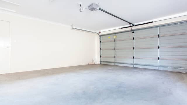 Garage and flatwork concrete slab with steel trowel finish
